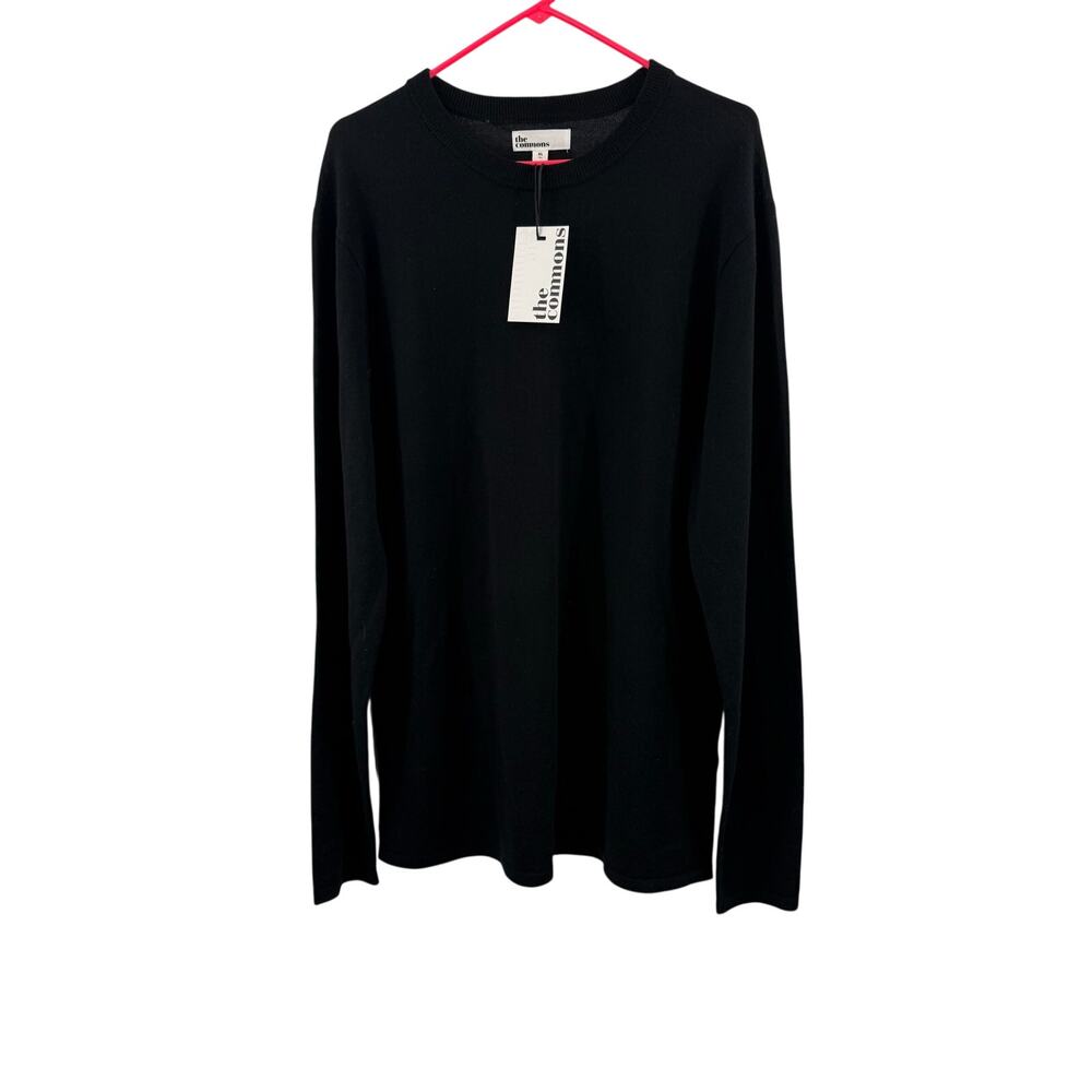 The Commons Sweater Men's Size XL NWT 100% Merino Wool Crewneck Black Stitch Fix